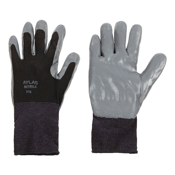 Showa Atlas Atlas Unisex Indoor/Outdoor Dipped Gloves Black/Gray XL 1 pair 370BXL-09.RT - main